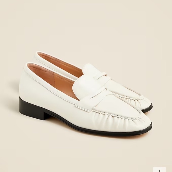 J Crew Maison ruched loafers in leather CC034 - Picture 1 of 4